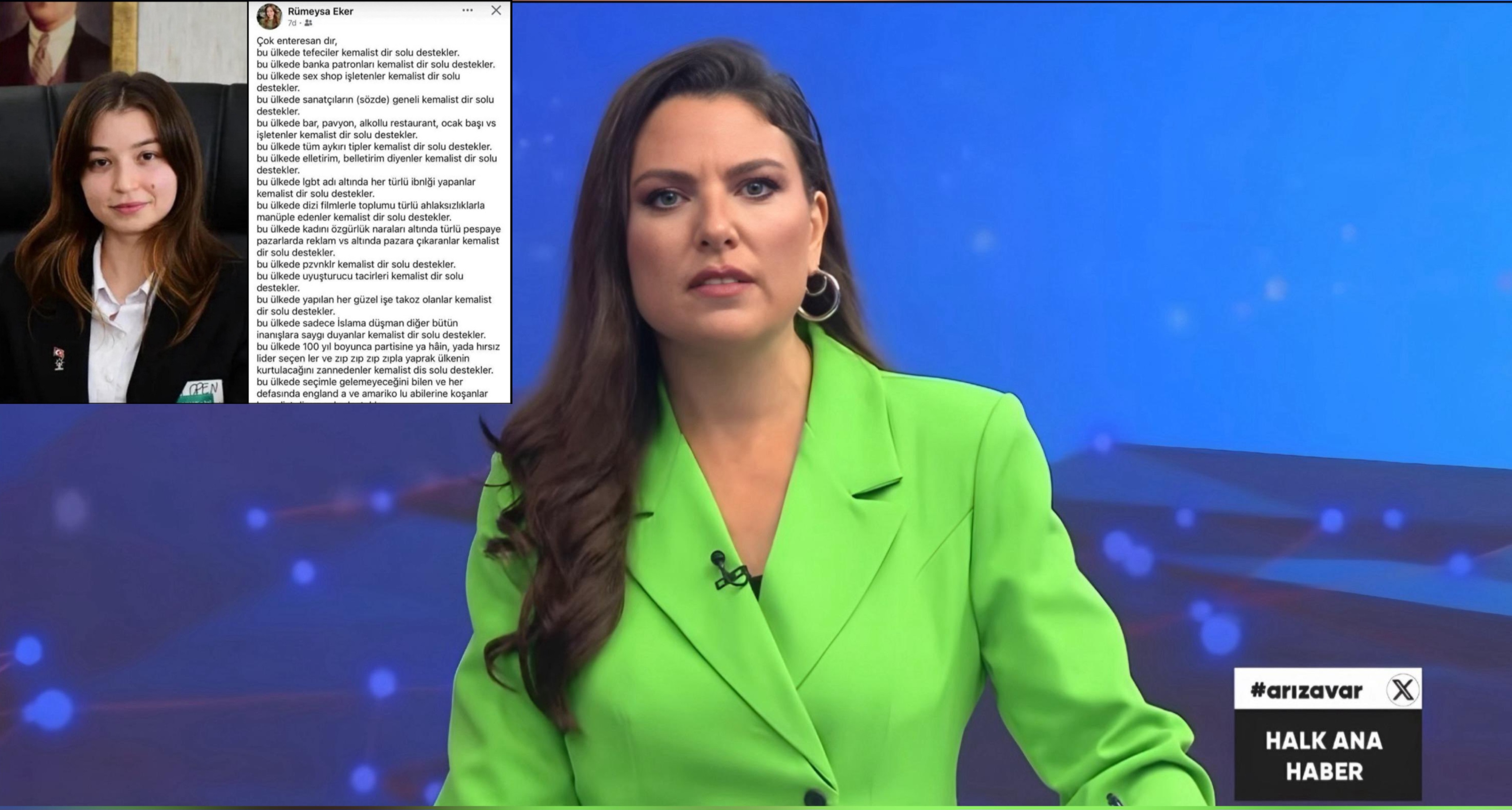 Ece Üner, Türk milletine küfür eden Rümeysa Eker’i canlı yayında rezil etti